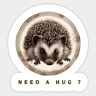 Hedgehog Hug , Hedgehog Lover Sticker